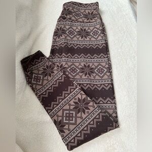 Shosho Fair Isle Fleece Lined Leggings